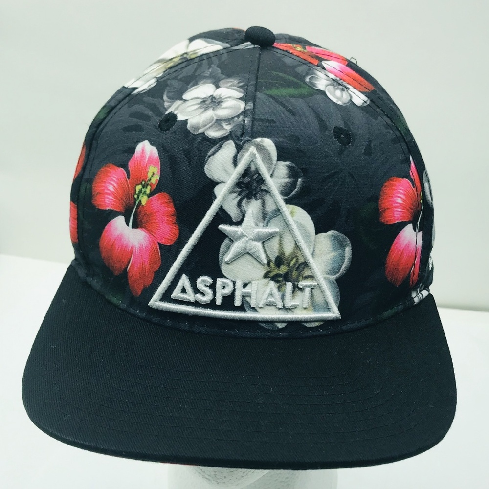 Asphalt Hat Mens Floral Black White Street Wear